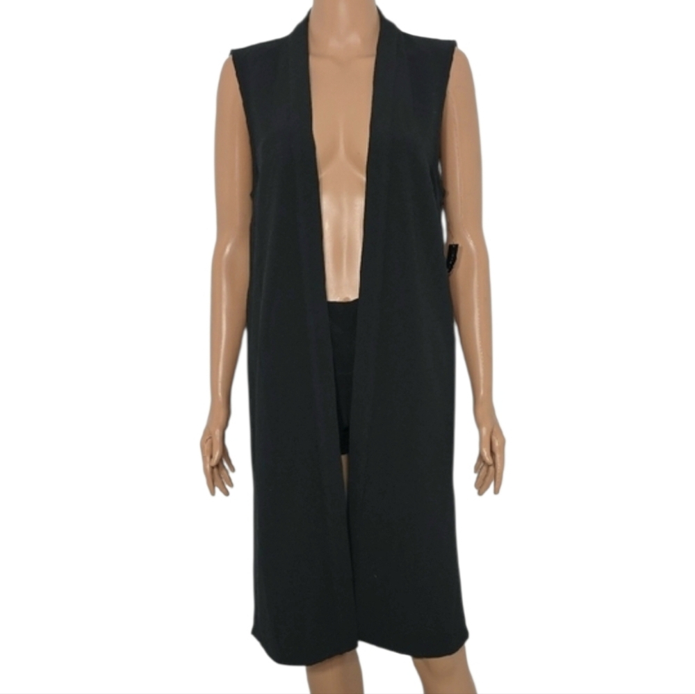 The Limited‎ Women's Sleeveless Open Front Cardigan Vest Black Coat Size  MP